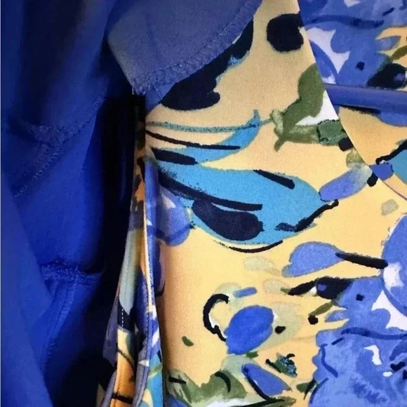 Anthony Richards Ladies Blue Yellow Floral Sheath Dress Size 10 MINT - Picture 5 of 13